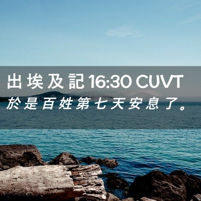 Picture 02 - 出 埃 及 記 16:30 CUVT - 於 是 百 姓 第 七 天 安 息 了 - Bible Verse Picture