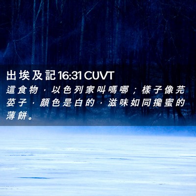Picture 02 - 出 埃 及 記 16:31 CUVT - 這 食 物 ， 以 色 列 家 叫 嗎 哪 ； - Bible Verse Picture