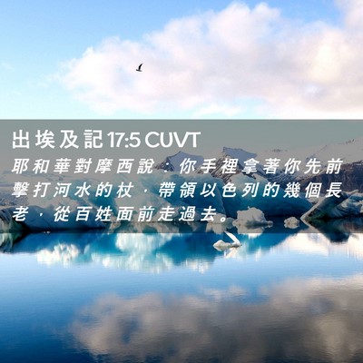Picture 02 - 出 埃 及 記 17:5 CUVT - 耶 和 華 對 摩 西 說 ： 你 手 裡 拿 - Bible Verse Picture