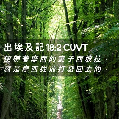 Picture 02 - 出 埃 及 記 18:2 CUVT - 便 帶 著 摩 西 的 妻 子 西 坡 拉 ， - Bible Verse Picture