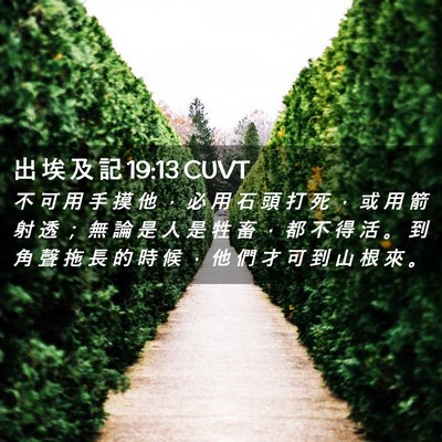 Picture 02 - 出 埃 及 記 19:13 CUVT - 不 可 用 手 摸 他 ， 必 用 石 頭 打 - Bible Verse Picture
