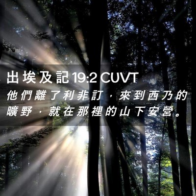 Picture 02 - 出 埃 及 記 19:2 CUVT - 他 們 離 了 利 非 訂 ， 來 到 西 乃 - Bible Verse Picture