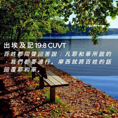 Picture 02 - 出 埃 及 記 19:8 CUVT - 百 姓 都 同 聲 回 答 說 ： 凡 耶 和 - Bible Verse Picture