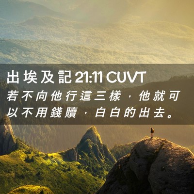 Picture 02 - 出 埃 及 記 21:11 CUVT - 若 不 向 他 行 這 三 樣 ， 他 就 可 - Bible Verse Picture