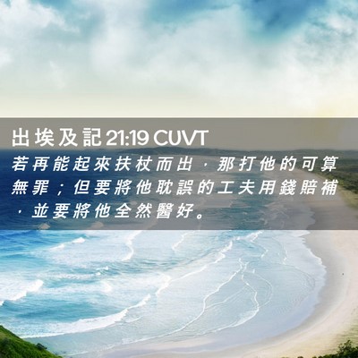 Picture 02 - 出 埃 及 記 21:19 CUVT - 若 再 能 起 來 扶 杖 而 出 ， 那 打 - Bible Verse Picture