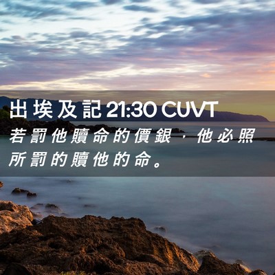 Picture 02 - 出 埃 及 記 21:30 CUVT - 若 罰 他 贖 命 的 價 銀 ， 他 必 照 - Bible Verse Picture