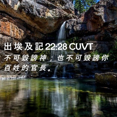 Picture 02 - 出 埃 及 記 22:28 CUVT - 不 可 毀 謗 神 ； 也 不 可 毀 謗 你 - Bible Verse Picture