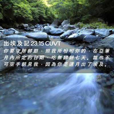 Picture 02 - 出 埃 及 記 23:15 CUVT - 你 要 守 除 酵 節 ， 照 我 所 吩 咐 - Bible Verse Picture