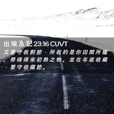 Picture 02 - 出 埃 及 記 23:16 CUVT - 又 要 守 收 割 節 ， 所 收 的 是 你 - Bible Verse Picture
