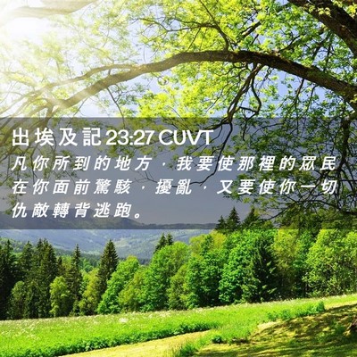 Picture 02 - 出 埃 及 記 23:27 CUVT - 凡 你 所 到 的 地 方 ， 我 要 使 那 - Bible Verse Picture