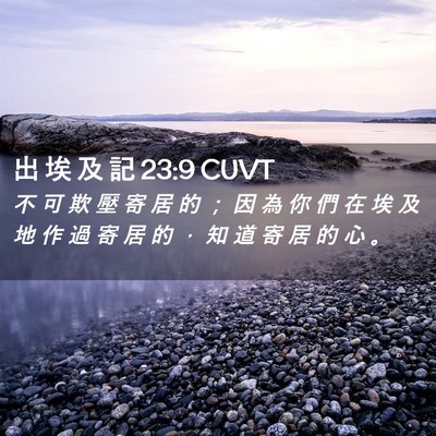 Picture 02 - 出 埃 及 記 23:9 CUVT - 不 可 欺 壓 寄 居 的 ； 因 為 你 們 - Bible Verse Picture