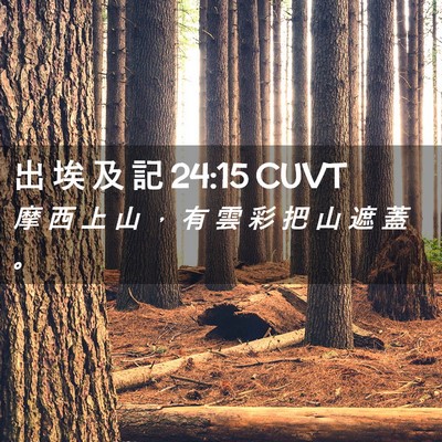 Picture 02 - 出 埃 及 記 24:15 CUVT - 摩 西 上 山 ， 有 雲 彩 把 山 遮 蓋 - Bible Verse Picture