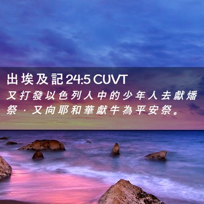 Picture 02 - 出 埃 及 記 24:5 CUVT - 又 打 發 以 色 列 人 中 的 少 年 人 - Bible Verse Picture