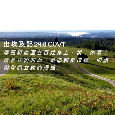 Picture 02 - 出 埃 及 記 24:8 CUVT - 摩 西 將 血 灑 在 百 姓 身 上 ， 說 - Bible Verse Picture