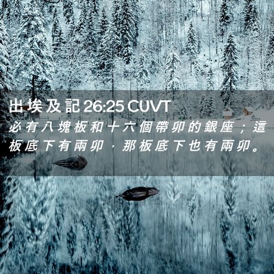 Picture 02 - 出 埃 及 記 26:25 CUVT - 必 有 八 塊 板 和 十 六 個 帶 卯 的 - Bible Verse Picture