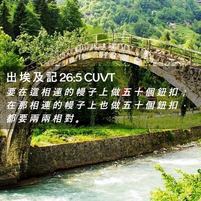 Picture 02 - 出 埃 及 記 26:5 CUVT - 要 在 這 相 連 的 幔 子 上 做 五 十 - Bible Verse Picture