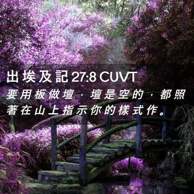 Picture 02 - 出 埃 及 記 27:8 CUVT - 要 用 板 做 壇 ， 壇 是 空 的 ， 都 - Bible Verse Picture