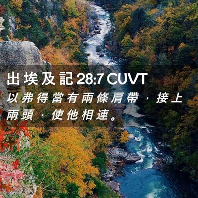 Picture 02 - 出 埃 及 記 28:7 CUVT - 以 弗 得 當 有 兩 條 肩 帶 ， 接 上 - Bible Verse Picture