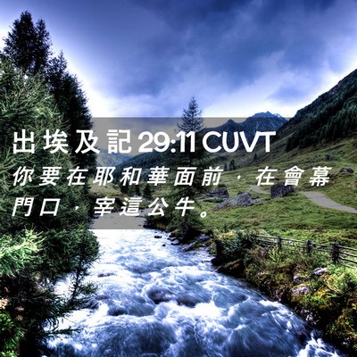 Picture 02 - 出 埃 及 記 29:11 CUVT - 你 要 在 耶 和 華 面 前 ， 在 會 幕 - Bible Verse Picture