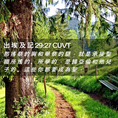 Picture 02 - 出 埃 及 記 29:27 CUVT - 那 搖 祭 的 胸 和 舉 祭 的 腿 ， 就 - Bible Verse Picture