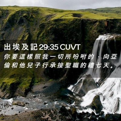 Picture 02 - 出 埃 及 記 29:35 CUVT - 你 要 這 樣 照 我 一 切 所 吩 咐 的 - Bible Verse Picture