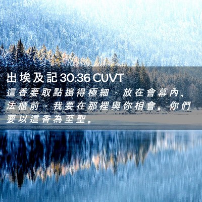 Picture 02 - 出 埃 及 記 30:36 CUVT - 這 香 要 取 點 搗 得 極 細 ， 放 在 - Bible Verse Picture