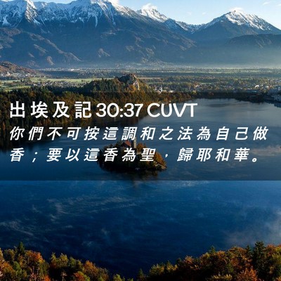 Picture 02 - 出 埃 及 記 30:37 CUVT - 你 們 不 可 按 這 調 和 之 法 為 自 - Bible Verse Picture
