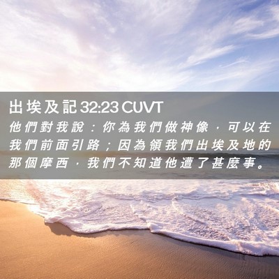 Picture 02 - 出 埃 及 記 32:23 CUVT - 他 們 對 我 說 ： 你 為 我 們 做 神 - Bible Verse Picture