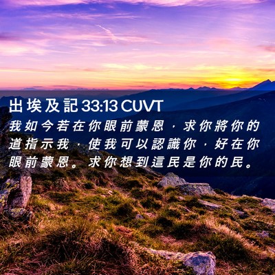 Picture 02 - 出 埃 及 記 33:13 CUVT - 我 如 今 若 在 你 眼 前 蒙 恩 ， 求 - Bible Verse Picture