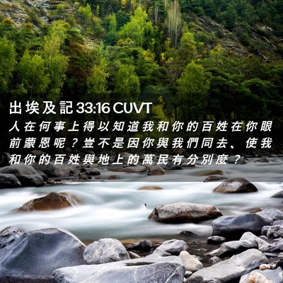 Picture 02 - 出 埃 及 記 33:16 CUVT - 人 在 何 事 上 得 以 知 道 我 和 你 - Bible Verse Picture