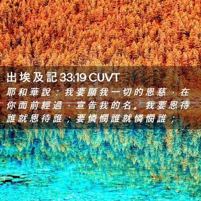Picture 02 - 出 埃 及 記 33:19 CUVT - 耶 和 華 說 ： 我 要 顯 我 一 切 的 - Bible Verse Picture