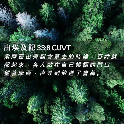 Picture 02 - 出 埃 及 記 33:8 CUVT - 當 摩 西 出 營 到 會 幕 去 的 時 候 - Bible Verse Picture