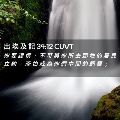 Picture 02 - 出 埃 及 記 34:12 CUVT - 你 要 謹 慎 ， 不 可 與 你 所 去 那 - Bible Verse Picture