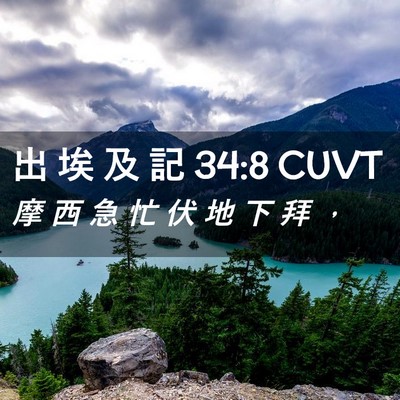 Picture 02 - 出 埃 及 記 34:8 CUVT - 摩 西 急 忙 伏 地 下 拜 - Bible Verse Picture