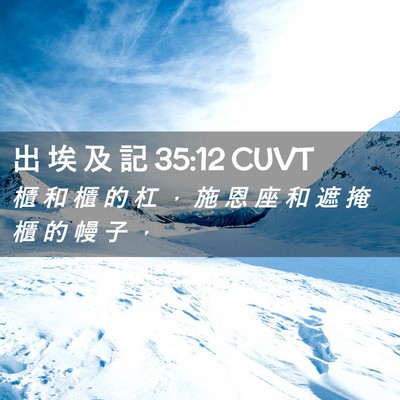 Picture 02 - 出 埃 及 記 35:12 CUVT - 櫃 和 櫃 的 杠 ， 施 恩 座 和 遮 掩 - Bible Verse Picture
