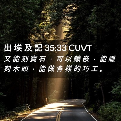 Picture 02 - 出 埃 及 記 35:33 CUVT - 又 能 刻 寶 石 ， 可 以 鑲 嵌 ， 能 - Bible Verse Picture