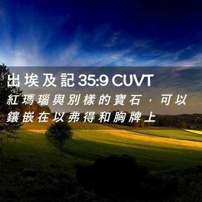 Picture 02 - 出 埃 及 記 35:9 CUVT - 紅 瑪 瑙 與 別 樣 的 寶 石 ， 可 以 - Bible Verse Picture