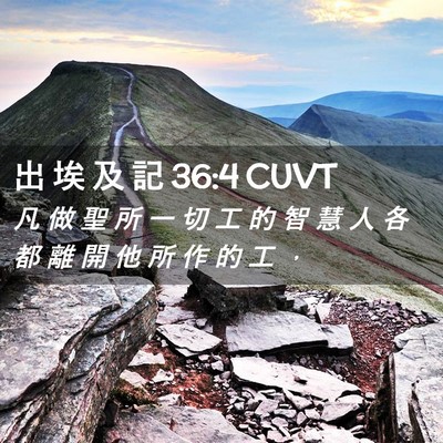 Picture 02 - 出 埃 及 記 36:4 CUVT - 凡 做 聖 所 一 切 工 的 智 慧 人 各 - Bible Verse Picture
