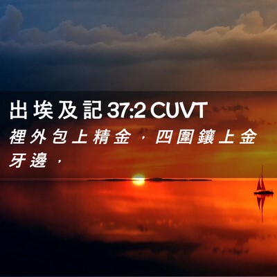 Picture 02 - 出 埃 及 記 37:2 CUVT - 裡 外 包 上 精 金 ， 四 圍 鑲 上 金 - Bible Verse Picture