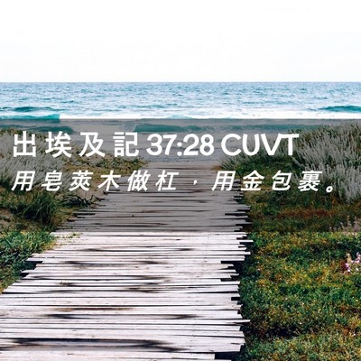 Picture 02 - 出 埃 及 記 37:28 CUVT - 用 皂 莢 木 做 杠 ， 用 金 包 裹 - Bible Verse Picture