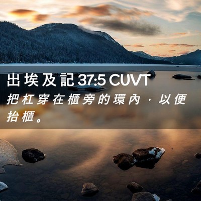 Picture 02 - 出 埃 及 記 37:5 CUVT - 把 杠 穿 在 櫃 旁 的 環 內 ， 以 便 - Bible Verse Picture