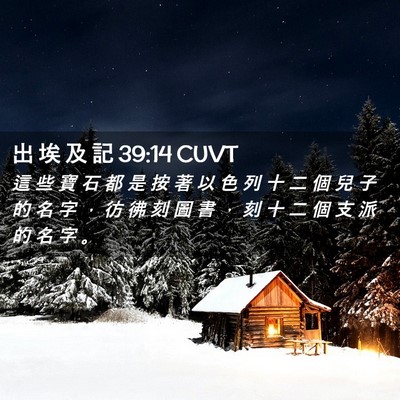 Picture 02 - 出 埃 及 記 39:14 CUVT - 這 些 寶 石 都 是 按 著 以 色 列 十 - Bible Verse Picture