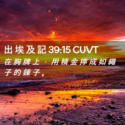 Picture 02 - 出 埃 及 記 39:15 CUVT - 在 胸 牌 上 ， 用 精 金 擰 成 如 繩 - Bible Verse Picture