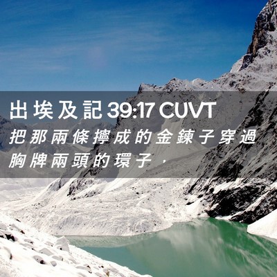 Picture 02 - 出 埃 及 記 39:17 CUVT - 把 那 兩 條 擰 成 的 金 鍊 子 穿 過 - Bible Verse Picture