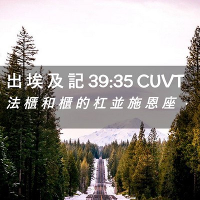 Picture 02 - 出 埃 及 記 39:35 CUVT - 法 櫃 和 櫃 的 杠 並 施 恩 座 - Bible Verse Picture