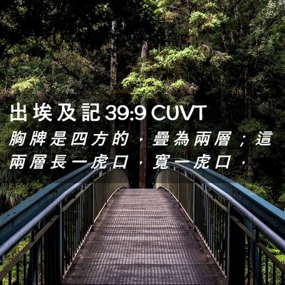 Picture 02 - 出 埃 及 記 39:9 CUVT - 胸 牌 是 四 方 的 ， 疊 為 兩 層 ； - Bible Verse Picture