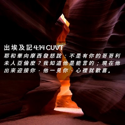Picture 02 - 出 埃 及 記 4:14 CUVT - 耶 和 華 向 摩 西 發 怒 說 ： 不 是 - Bible Verse Picture