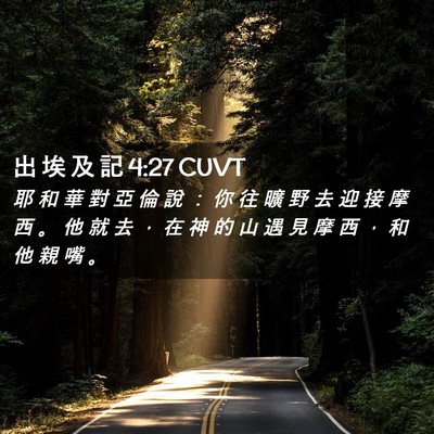 Picture 02 - 出 埃 及 記 4:27 CUVT - 耶 和 華 對 亞 倫 說 ： 你 往 曠 野 - Bible Verse Picture