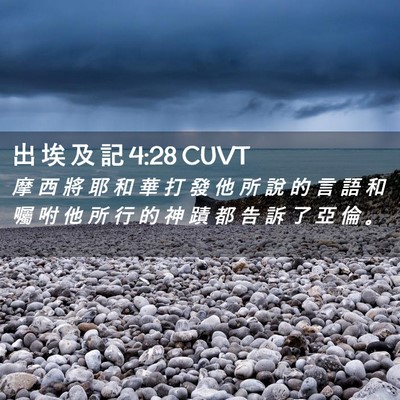 Picture 02 - 出 埃 及 記 4:28 CUVT - 摩 西 將 耶 和 華 打 發 他 所 說 的 - Bible Verse Picture