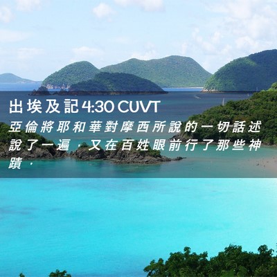 Picture 02 - 出 埃 及 記 4:30 CUVT - 亞 倫 將 耶 和 華 對 摩 西 所 說 的 - Bible Verse Picture